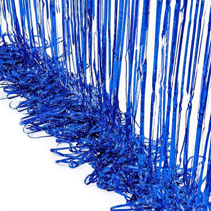 Foil Fringe Curtain 4th of July Decorations - Red Blue Metallic Tinsel Photo Booth Backdrop Party Steamers Curtains for Birthdays Christmas New Years Valentines Bachelorette Parties