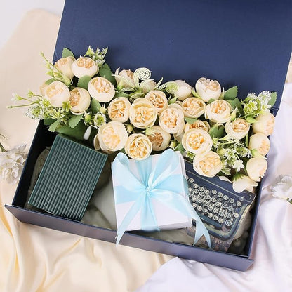 Aimyoo Navy Blue Magnetic Gift Boxes with Lids 13.8x9x4.3 in, Large Bridesmaid Groomsman Proposal Box, Rectangle Collapsible Box for Present Graduation Birthday Storage 5 Pack