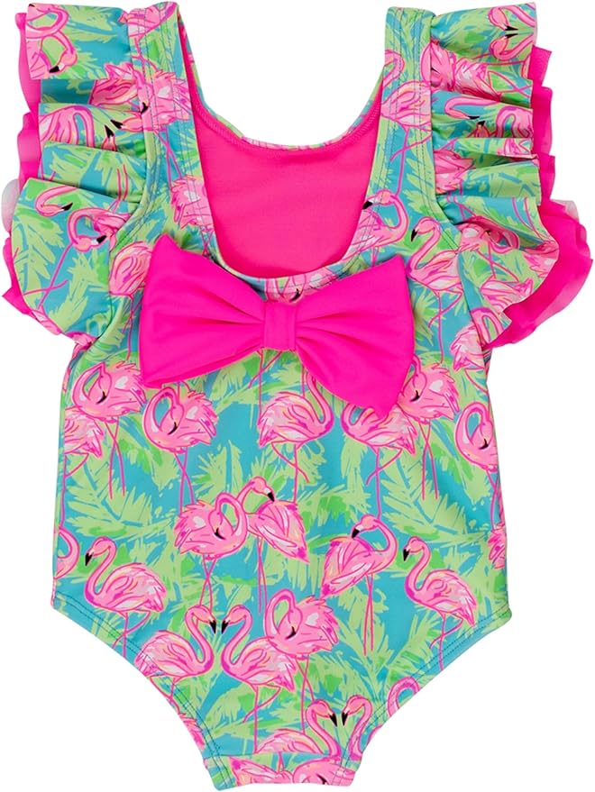 RuffleButts® Baby/Toddler Girls Ruffle Strap One Piece Swimsuit w/UPF 50+ Sun Protection