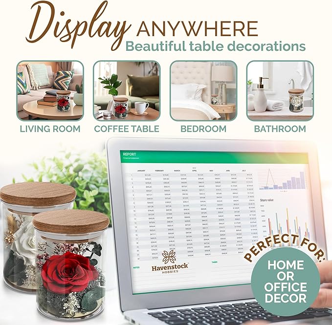 Red Rose in a Glass Dome - Premium Real Roses that Last a Year or More - Mother's Day Unique Gifts For Her Preserved Roses - Forever Flower Decor Preserved Flowers - Eternal Rose Display