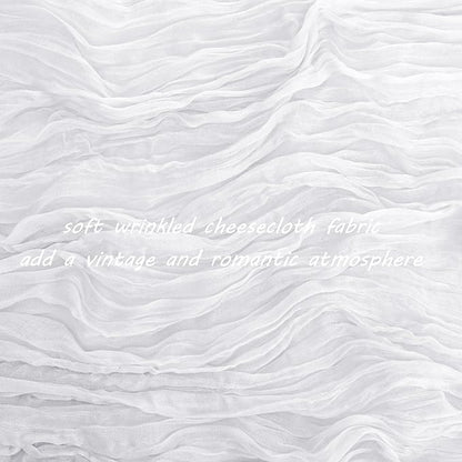 12 Pack 13Ft Cheesecloth Table Runner 35x157 Inch Boho Gauze Table Runner Cheese Cloth Long Table Runner Rustic Table Runner for Wedding Bridal Shower Birthday Party Table Decor (White)