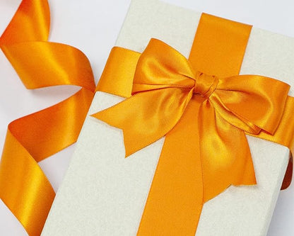Double Face Autumn Orange Satin Ribbon 1-1/2 inch X 50 Yards Polyester Autumn Orange Ribbon for Gift Wrapping Very Suitable for Weddings Party Invitation Decorations and More