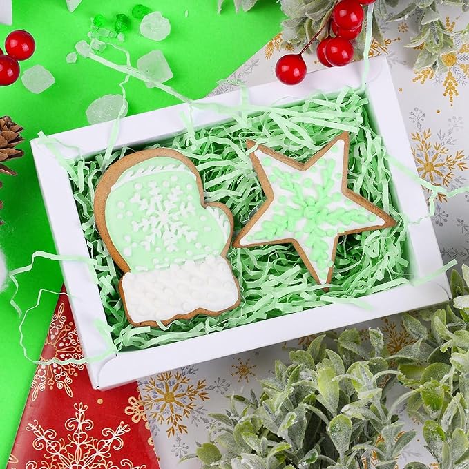 Uptotop 1/2 LB Crinkle Cut Paper Shred Filler for Gift Wrapping Basket Filling, Birthday, Christmas, Thanksgiving, Wedding, Mother's Day, Green