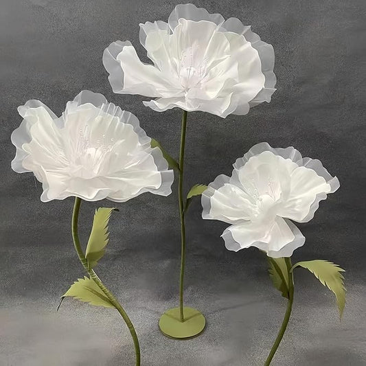 Large EVA Artificial Flower, 5.3ft Giant Flower Backdrop Decorations for Wedding Birthday Christmas Party Photography Mall Shop Window Display Home Decor Props, White