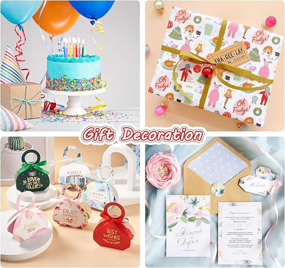 ABSOFINE 18 Colors Satin Ribbon Polyester, 1/4 inch Solid Fabric Ribbon Roll for Gift Wrapping, DIY Crafts, Wedding Christmas Birthday Party Decorations