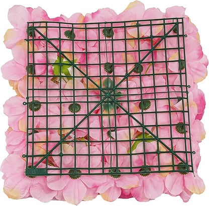 12Pcs Artificial Flower Wall Panel 3D Floral Backdrop Walls15 X 15" Flower Wall Decor Panel Flower Backdrop for Party Home Background Decor, Pink