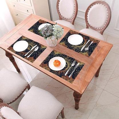 Placemats Set of 4 PVC Woven Place Mats Heat Resistant Easy to Clean for Indoor Outdoor Party Kitchen Dining Table Decoration 12"x18",Tarot Pattern