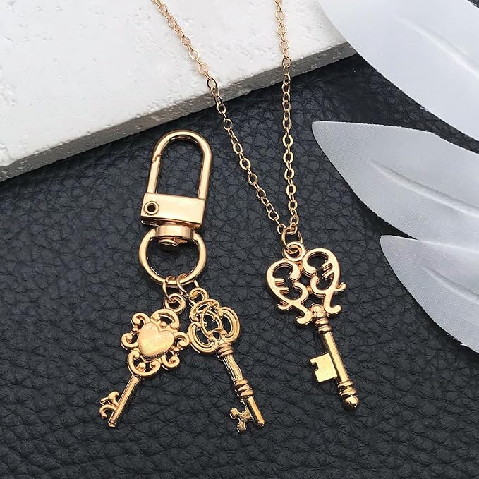 WOCRAFT 60pcs KC Gold Small Key Charms Bracelet Charms for Jewelry Making Sets DIY Necklace Bracelet Keychain Crafting Charms Kit Craft Supplies (SN925)