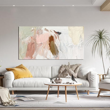 Canvas Wall Art Decor Wall Art Pictures For Living Room Pink and White Wall Art Decor Abstract Art Wall Decoration Abstract Wall Art Prints Art Work for Bedroom Office Kitchen Wall Decor 24" x 48"