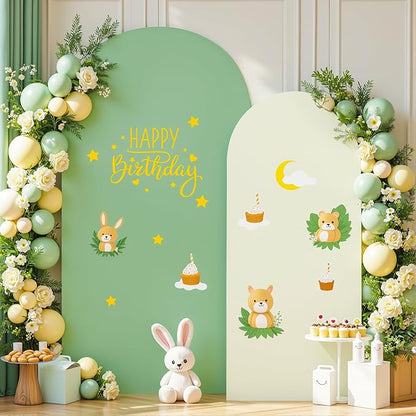 Beige Green Arch Backdrop Cover Set of 2 Spandex Arch Covers 7.2 and 6ft Wedding Birthday Party Arch Covers Stretchy Backdrop Bridal Baby Shower Biege Lavender Arch Stand Cover