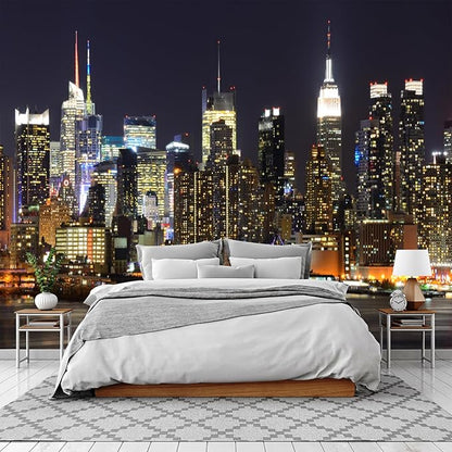 Cliouar-New York City Skyline viewed from Weehawken New Jersey Peel and Stick 90" x 67"