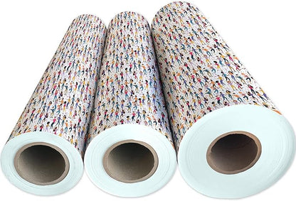 Jillson Roberts Bulk Gift Wrap, Everyday Gift Wrapping Supplies, Dance Party, Full Ream 833 feet x 24 inches