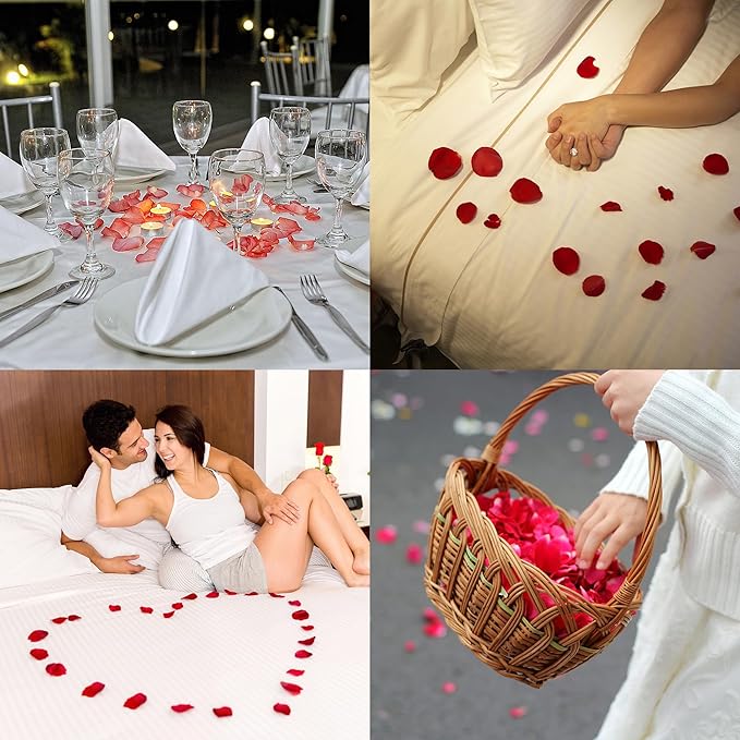 Separated Black Rose Petals,1500 Pcs Black Flower Petals,Fake Rose Petals for Wedding,Romantic Decorations Special Night(Ready-to-use)
