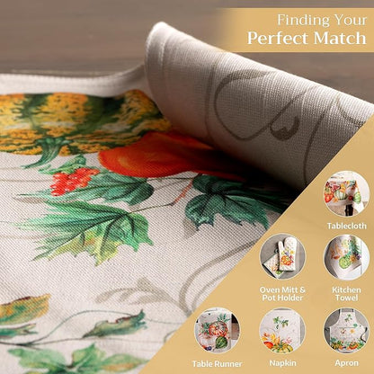 Maison d' Hermine Placemats Set of 4 100% Cotton Washable Cloth Place Mats, Reusable Table Mats for Thanksgiving Christmas Decorations Kitchen Dining Party Wedding Restaurant (Lumina, 13" x 19")