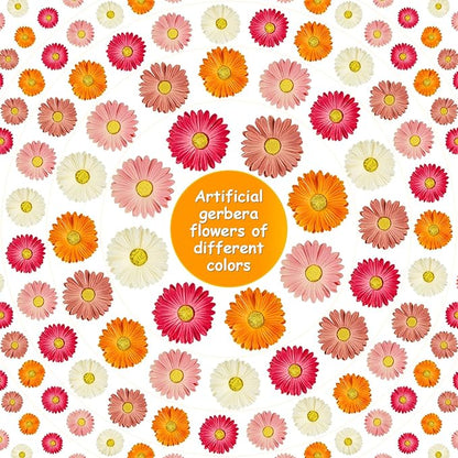 WILLBOND 36 Pieces Artificial Gerbera Daisies Flowers Fake Daisy Faux Boho Daisy Flowers Bouquet 15 in for Boho Birthday Decorations Wedding Home Decor (White,Pink,Yellow,Orange,Rose,Coral)