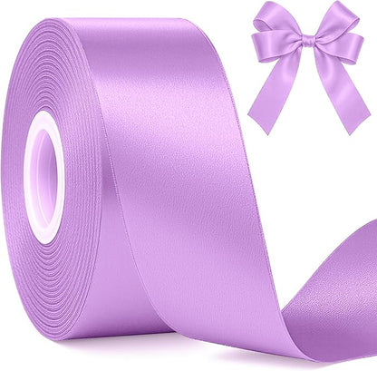 Fullive Lavender Ribbons, 1 1/2 Inch 30 Yards Ribbons for Crafts, Polyester Satin Ribbon for Gift Wrapping for Birthday Wedding Graduate Valentines Day Decorations Wrapping Bouquet Floral Arrangements