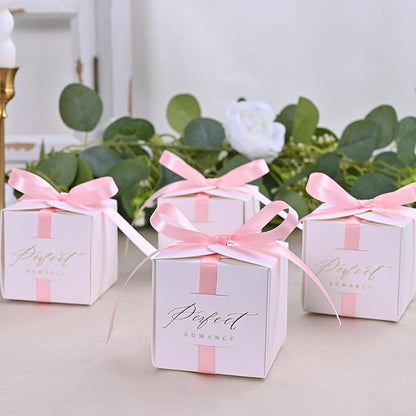 Double Face Pearl Pink Satin Ribbon 3/8 inch X 50 Yards Polyester Pearl Pink Ribbon for Gift Wrapping Very Suitable for Weddings Party Invitation Decorations and More