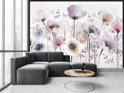 Wall Mural 3D Wallpaper - Bedroom & Living Room Decoration - Pastoral Flowers - 158"x110" (Not Self-Adhesive)