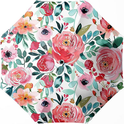 Small Compact Travel Automatic Folding Umbrella for Women, Portable Lightweight, Rain, Wind, UV Sun Shade