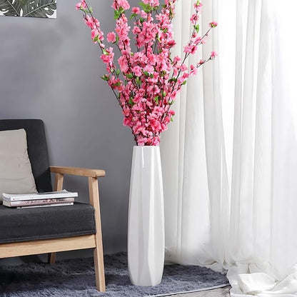 Ceramic Large Floor Vase, GDSZJLJ White 24" Tall Flower Vase Decorative Vases for Living Room Modern Home Decor Office Bedroom Kitchen Wedding House Décor, Gift for Wedding Housewarming