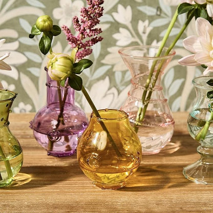 Two's Company Verre Hand-Blown Bud Vases, Glass, Set of 5