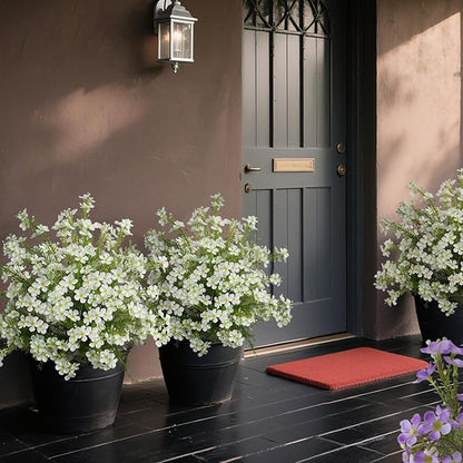 Spring Decorations for Home Fake Flowers Hydrangea Artificial Plants Indoor Mantle Decor Plastic Flowers Artificial Plants Outdoor Garden Decor Hanging Plants 6pcs White Flowers