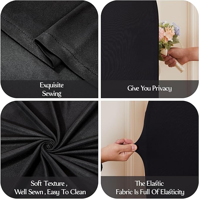 Black Arch Backdrop Cover Set of 2 Birthday Party Arch Covers 7.2 and 6ft Wedding Arch Cover Stretchy Backdrop Bridal Baby Shower Birthday Party Arches Stand Covers Spandex