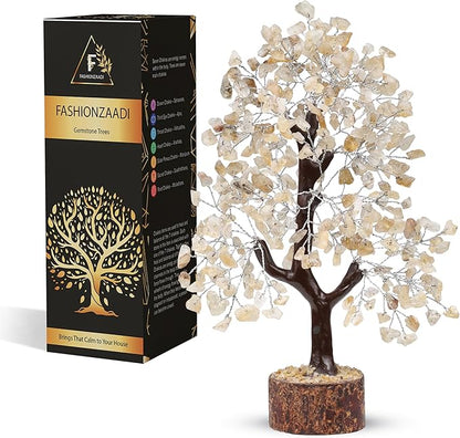 FASHIONZAADI Citrine Crystal, Reiki Tree, Artificial Tree, Citrine Stone, Spiritual Decor, Living Room Decor, Money Tree, Meditation Gifts, Citrine Crystal