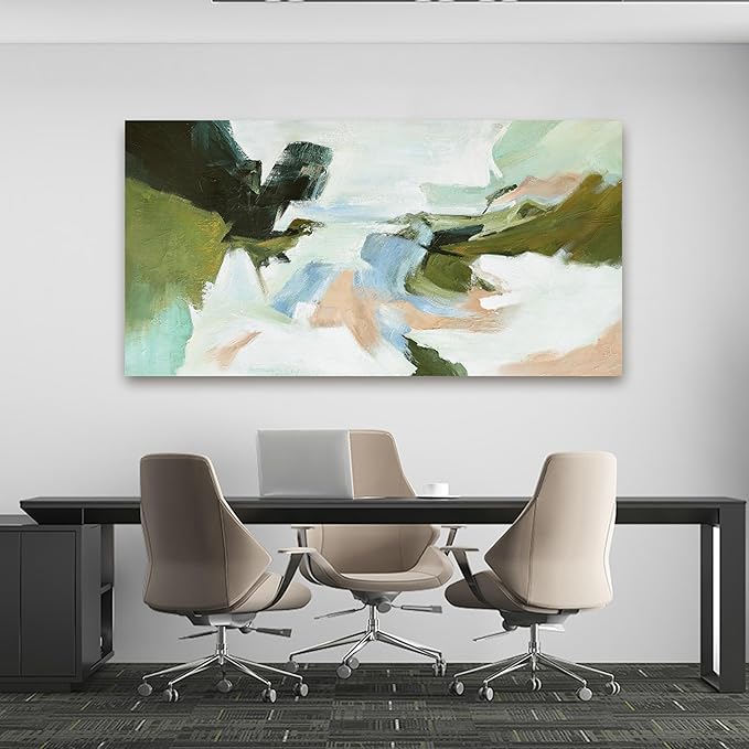 Suconvng Canvas Art Wall Decor Abstract Blue Painting Colorful Home Wall Decor Living Room Modern 24"X 48"Abstract Art Prints Artwork For Bedroom Multicolor