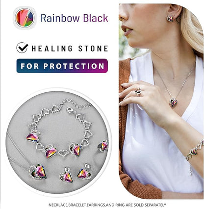 Leafael Necklaces for Women, Infinity Love Birthstone Heart Crystal Pendant, Birthday Jewelry Gifts for Her, Mom, and Wife, Silver Plated, 18 plus 2 inch Adjustable Chain