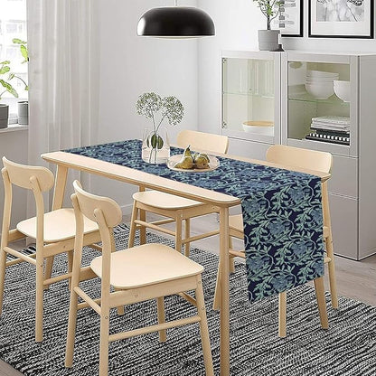 Vintage William Morris Table Runner, Retro Blue Floral Botanical Plant Farmhouse Design Table Runner for Kitchen Dining Party Holiday Decortaion, 13x36 Inch