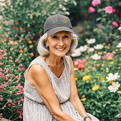 Gardening Gifts for Women, Christmas Birthday Gifts for Gardeners Woman, Adjustable Embroidered Flower Garden Hats
