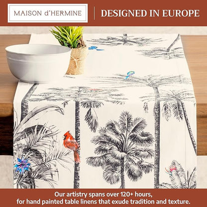 Maison d' Hermine Table Runner 100% Cotton Single Layer Table Runners 48 inches Long for Thanksgiving Christmas Decorations Home Kitchen Dining Party Wedding (Amazonia, 14.5" x 48")