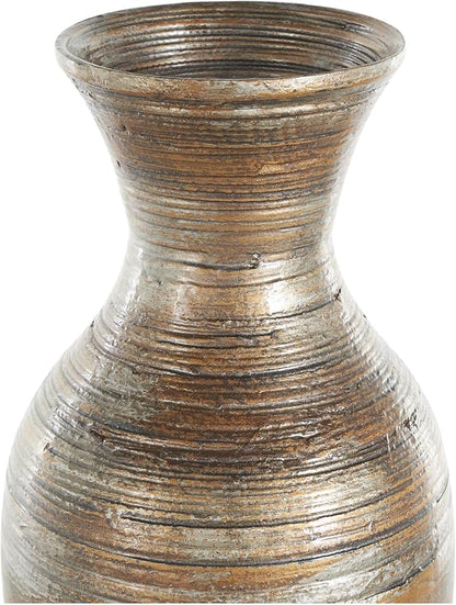 Deco 79 Bamboo Wood Decorative Vase Antique Inspired Pot Centerpiece Vase, Vase for Home Decoration 8" x 8" x 21", Brown