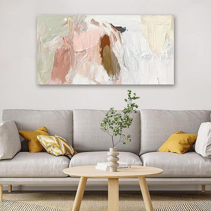 Canvas Wall Art Decor Wall Art Pictures For Living Room Abstract Art Pink and White Wall Art Decor Wall Decoration Abstract Wall Art Prints Art Work For Bedroom Office Kitchen Wall Decor 20" x 40"