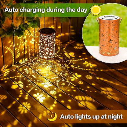2 Pack Bee Solar Lanterns Outdoor Waterproof Hanging Solar Lights Bee Gifts for Women Men Metal Decorative LED Bee Lanterns for Garden Decor,Yard,Patio,Lawn,Tabletop,Pathway,Landscape