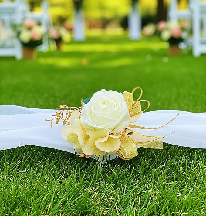 Champagne Rose Boutonniere for Men 8 Pcs-Groomsmen and Groom Boutonniere for Wedding, Prom and Anniversary,Formal Dinner Party & Ring Bearer Accessories(B)