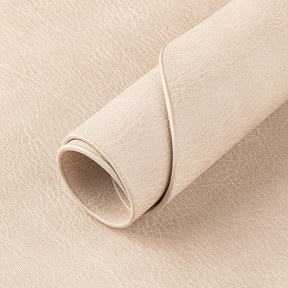 ADRIMER Placemats, Heat Resistant Oval Placemats Set of 6 Washable 12 x 17 Inch, Waterproof Table Mats, Wipeable Pu Place Mats for Kitchen, Dining Room, Beige