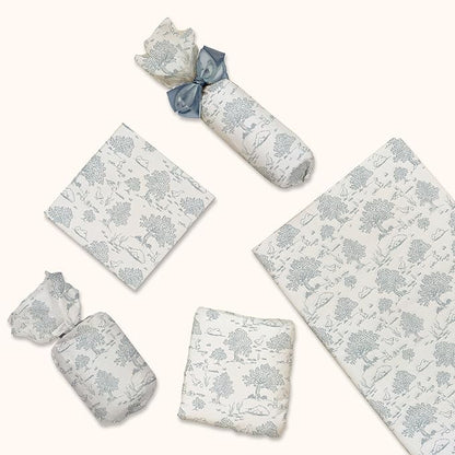 Pro Supply Global Blue Toile Printed Tissue Paper for Gift Bags or Boxes and Wrapping - Bulk Decorative Art Tissue Paper for Packaging and Gifting | 24 Sheets 20" x 30"