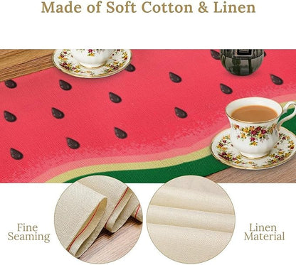 Watermelon Table Runner,Summer Fruit Tropical Birthday Party Decorations Dining Room Home Kitchen Table Decor 13 x 108Inches