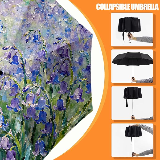 Small Compact Travel Automatic Folding Umbrella for Women, Portable Lightweight, Rain, Wind, UV Sun Shade
