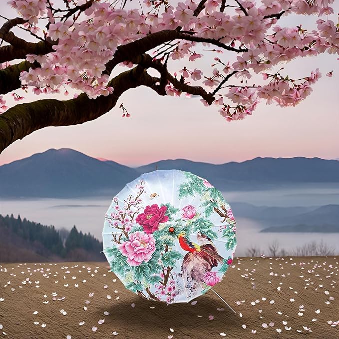 Chinese Japanese Handmade Parasol Umbrella,Asian Decoration DIY Art Dance Classical Umbrella for Wedding Parties Photography Costumes Cosplay