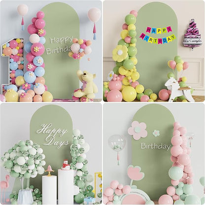 Wokceer 6FT Wedding Arch Cover Spandex Fitted Wedding Arch Stand Covers Round Top Sage Green Chiara Arch Cover for Birthday Party Ceremony Banquet Decoration
