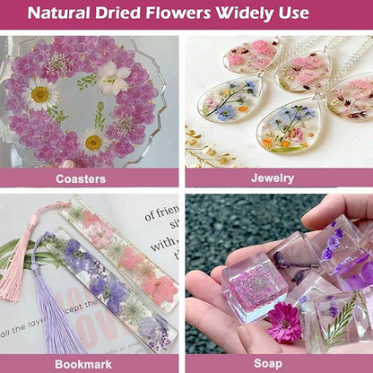 30Pcs Dried Pressed Natural Flowers for Resin Molds Real Pressed Flowers Dry Leaves Bulk Natural Herbs Kit for DIY Scrapbooking Art Crafts Jewelry Molds Candle Soap Making Nails Decor (Pink)
