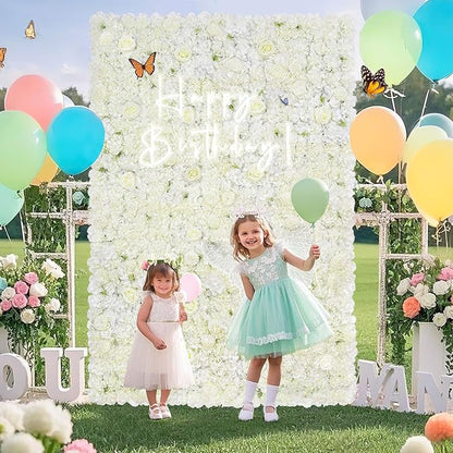 White Flower Wall Backdrop Wedding: 12 Packs 15x15 Inches 3D Floral Rose Wall Panels - Party Event Background Bridal Shower Decorations