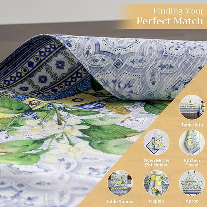 Maison d' Hermine Placemats Set of 4 100% Cotton Washable Cloth Place Mats, Reusable Table Mats for Kitchen Dining Decoration, Party, Wedding, Restaurant Spring/Summer (Citrus, 13" x 19")