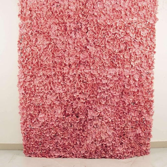 Efavormart 4 PCS Pink & Dusty Rose Silk Hydrangea Flower Mat Wall Wedding Event Decor for DIY Centerpiece Arrangement Party Decorations