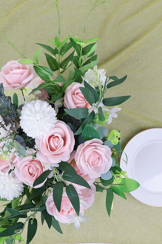 30pcs Roses Artificial Flowers Real Touch Fake Flowers with Long Stems Silk Flowers for Wedding Bouquet Centerpices Decorations Party Bridal Baby Shower Home Decor (Dusty Pink)
