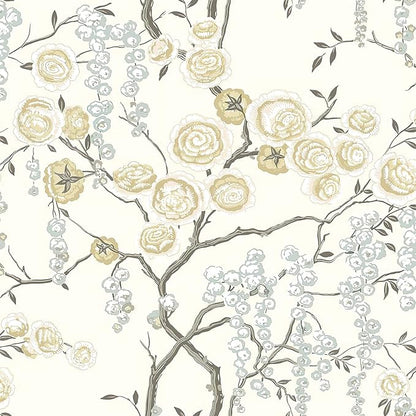Orainege Peel and Stick Wallpaper Vintage Floral Contact Paper 17.7in ×196.8in Beige Floral Wallpaper Peel and Stick Removable Wall Paper for Bathroom Waterproof