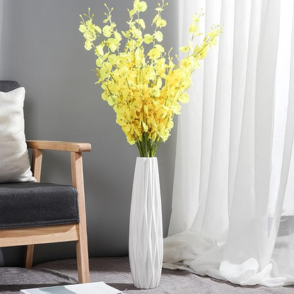 White Ceramic Vase, 17.7" Tall Floor Vase Large Flower Vase Decorative Vases for Modern Home Decor Living Room Office Bedroom Table Centerpieces Shelf Kitchen Wedding Farmhouse Décor